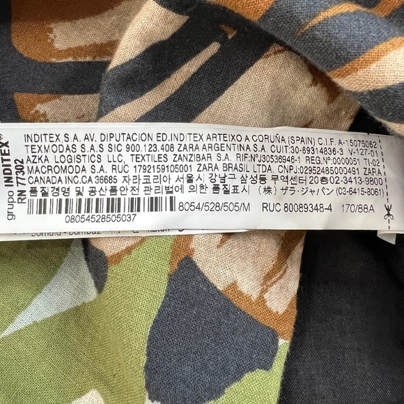 NWT Zara linen blend tropical print cut out mini dress M - Picture 15 of 15